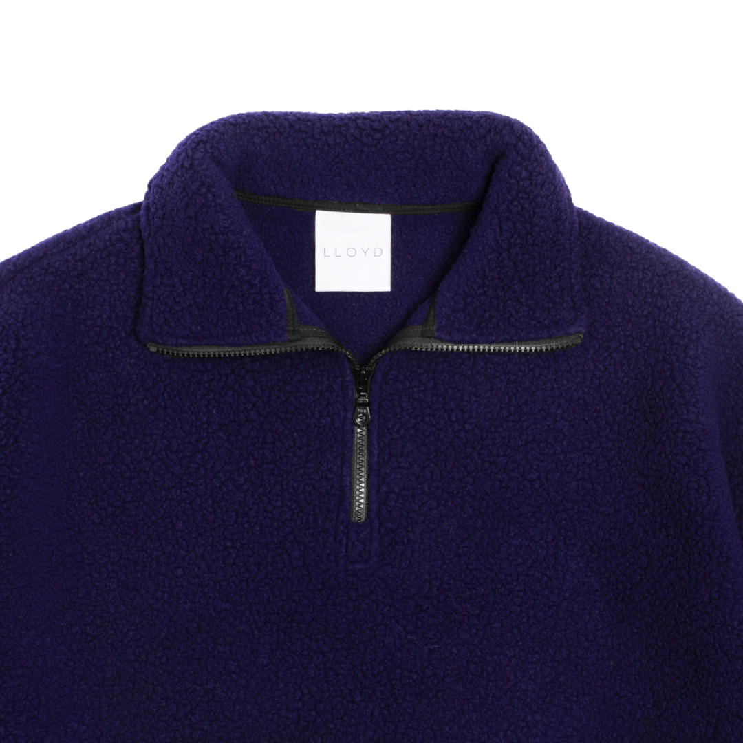 FLEECE HALF-ZIP PULLOVER  —  NIGHTSHADE