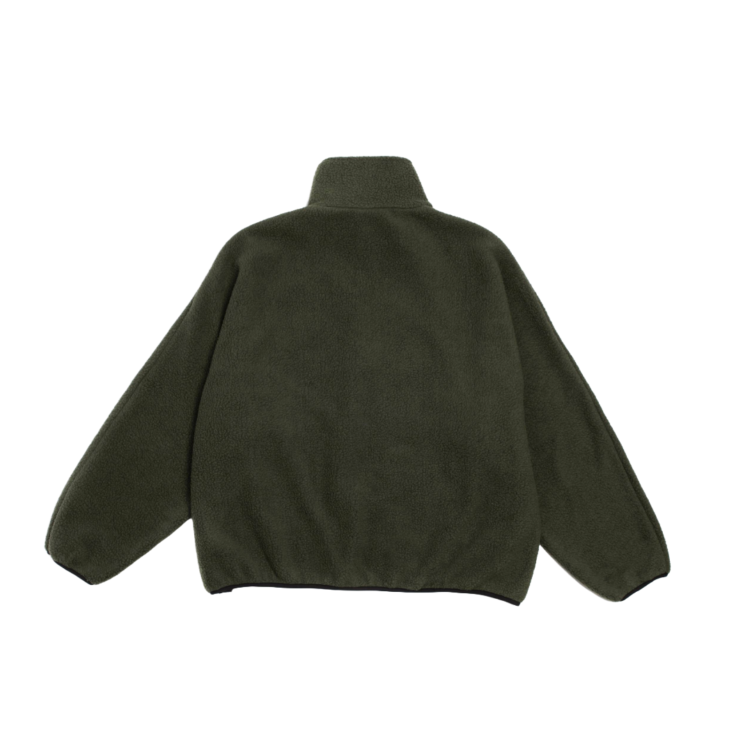 FLEECE HALF-ZIP PULLOVER  —  OLIVE