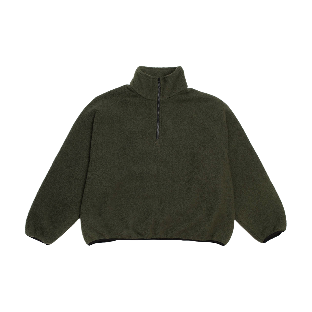 FLEECE HALF-ZIP PULLOVER  —  OLIVE